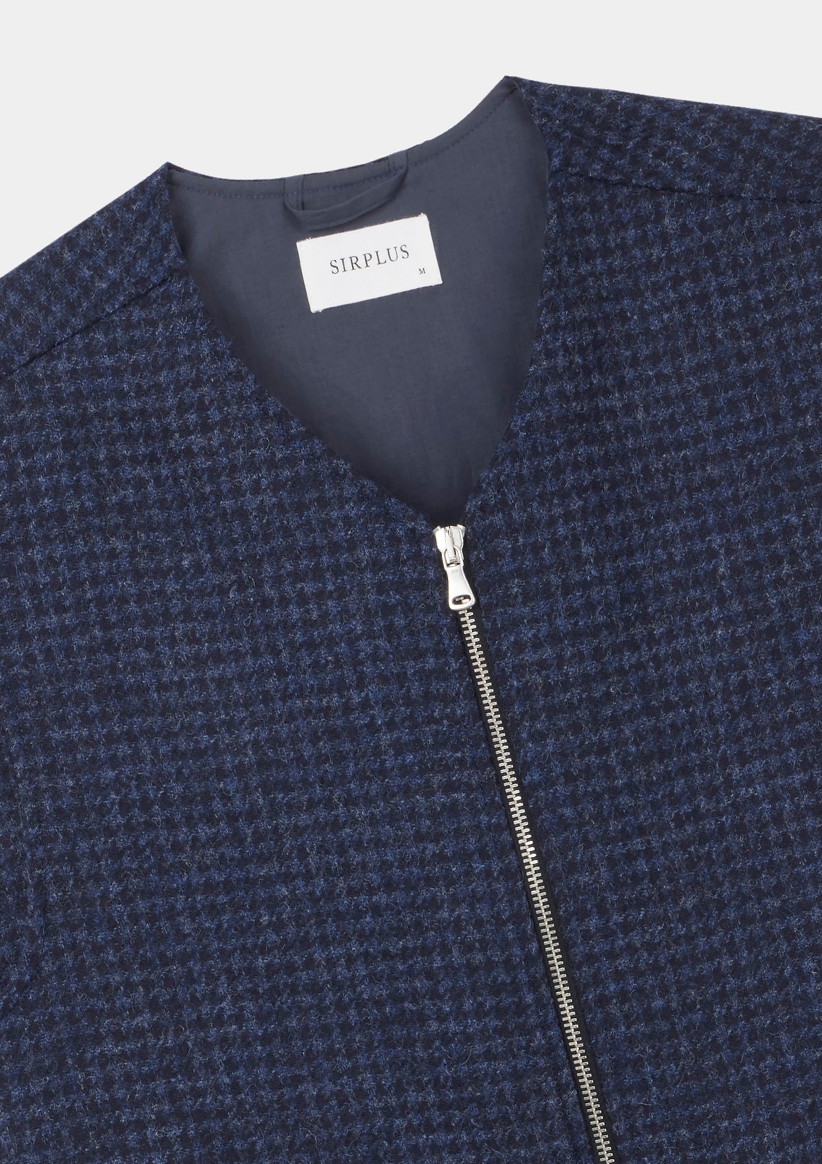 Navy Houndstooth Wool Gilet