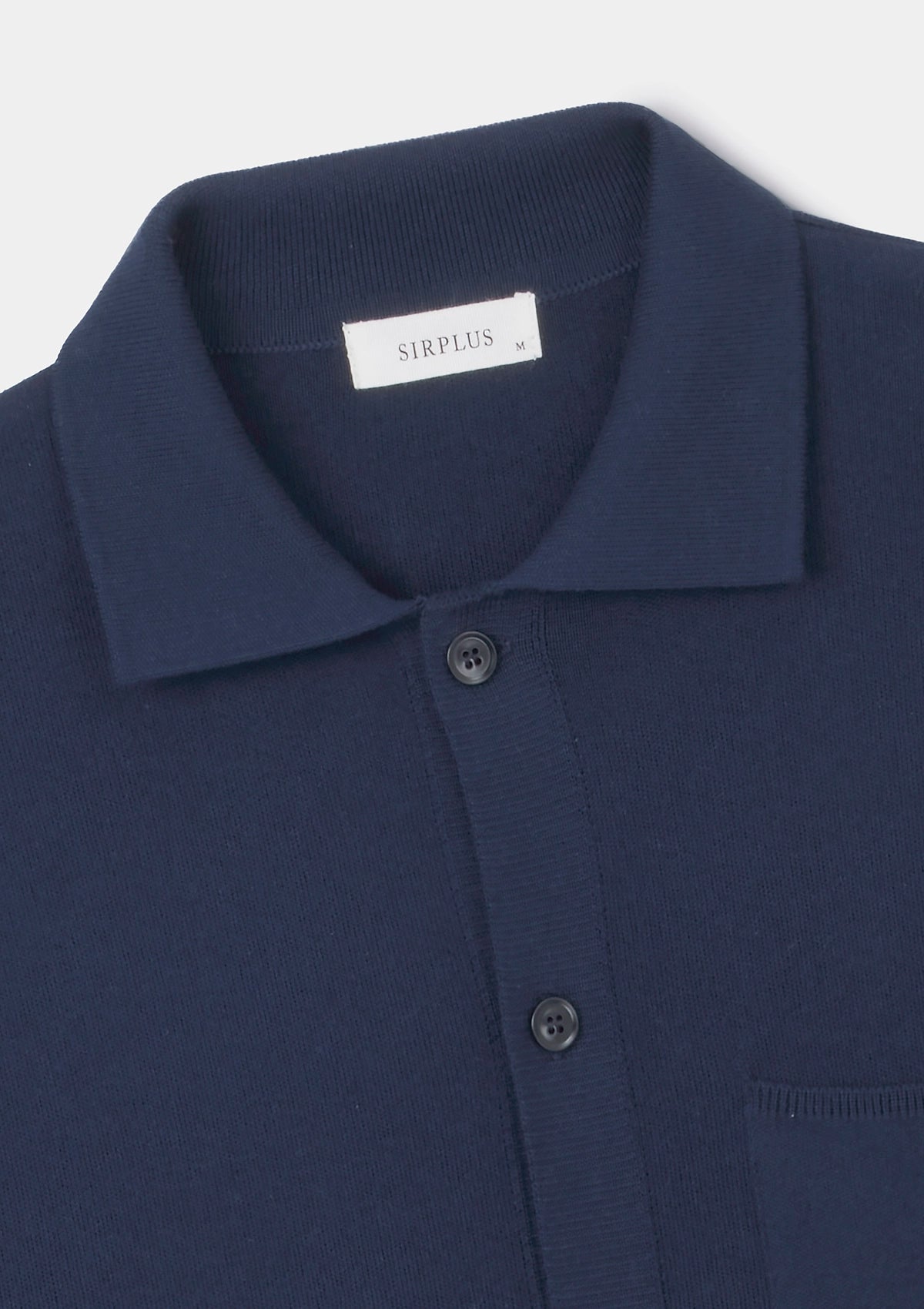 Navy Cotton Knit Polo, Polo Shirt - SIRPLUS