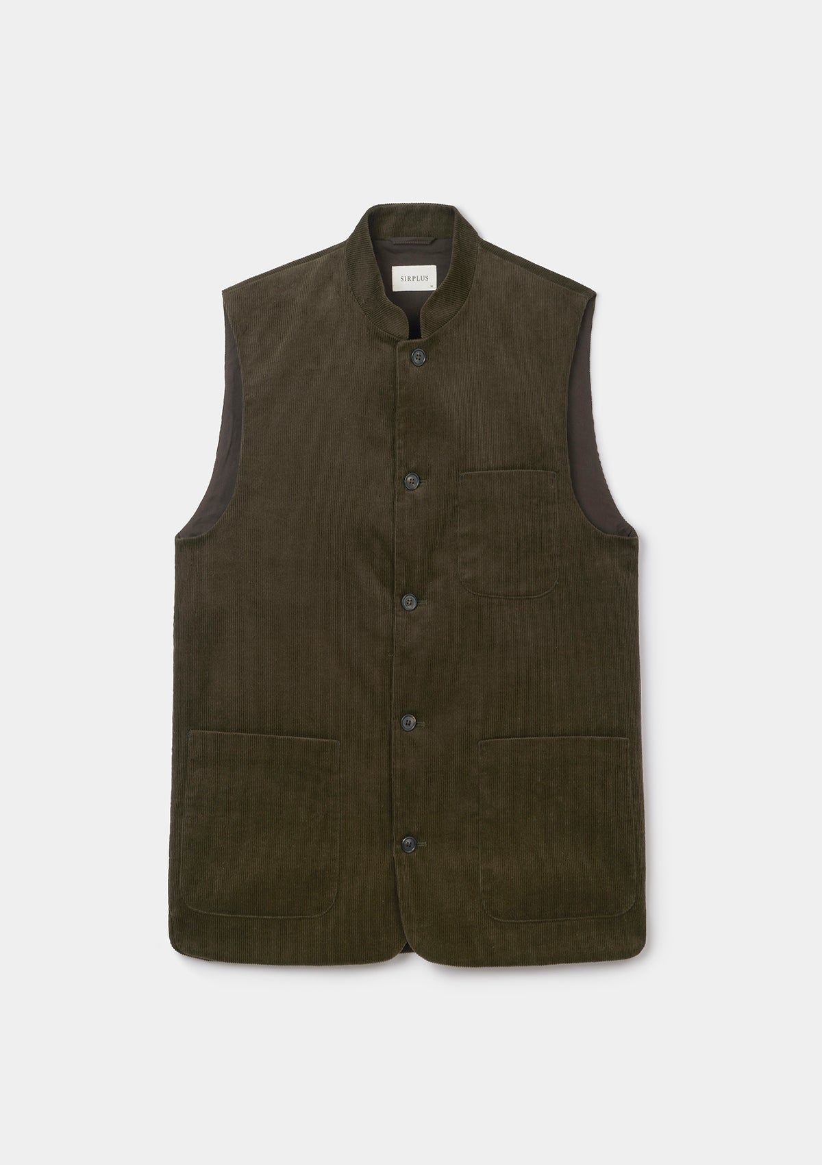 Nettle Green Corduroy Nehru Waistcoat, Nehru Waistcoat - SIRPLUS