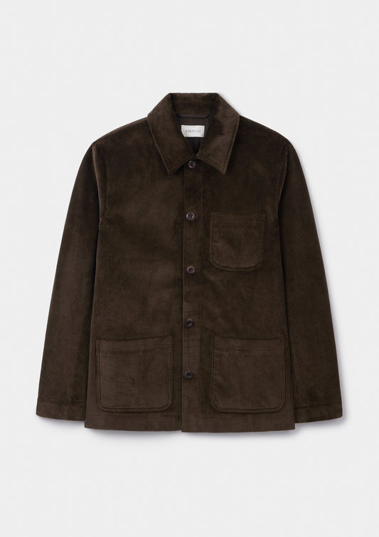 Coffee Cotton-Corduroy Chore Jacket, Chore Jacket - SIRPLUS