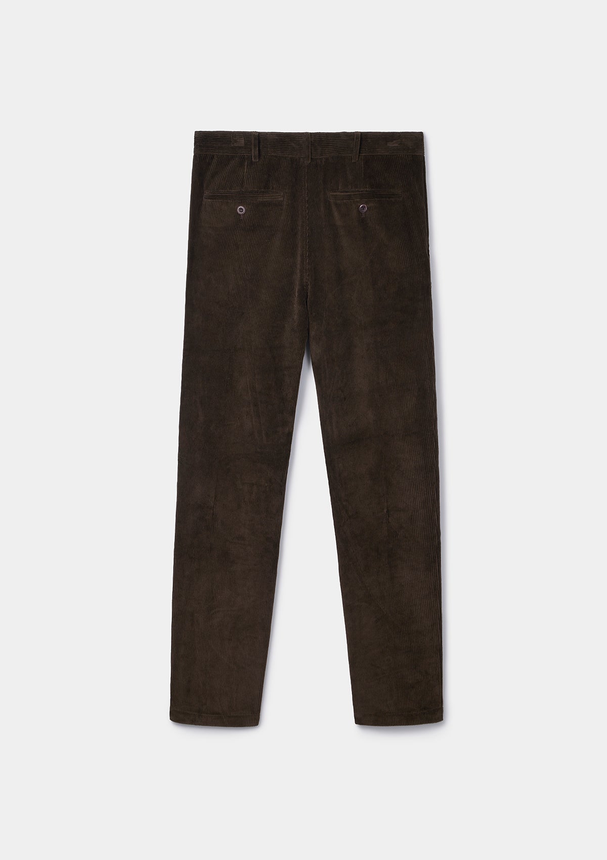 Coffee Cotton-Corduroy Casual Trouser, Chinos - SIRPLUS