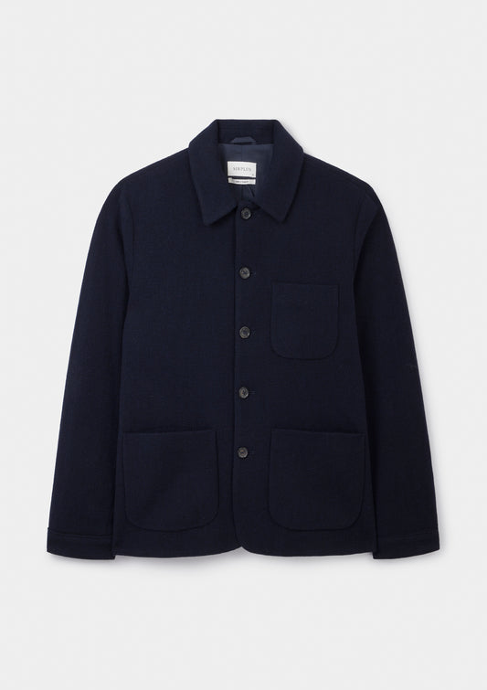 Navy Weave Merino Wool Chore Jacket, Chore Jacket - SIRPLUS