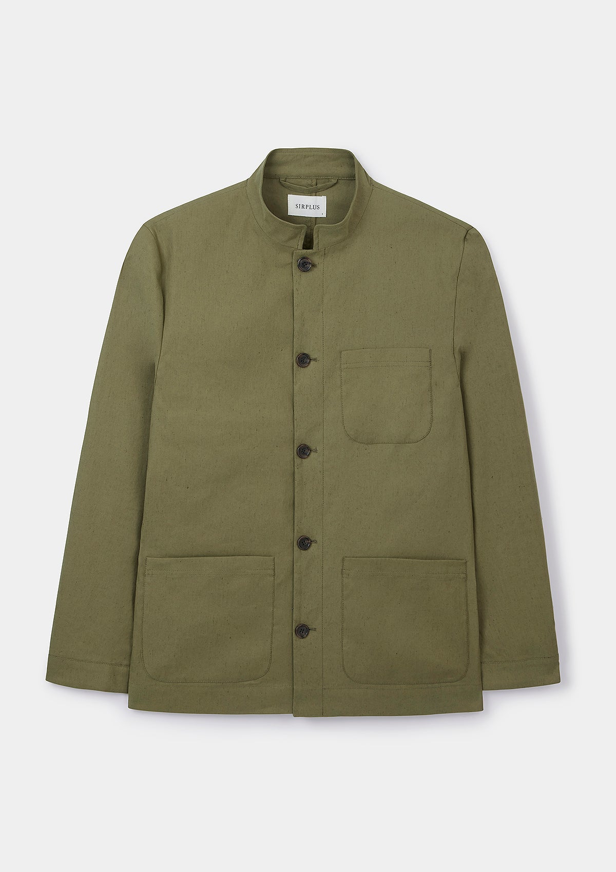 Lichen Green Cotton Linen Casual Nehru Jacket, Nehru Jacket - SIRPLUS