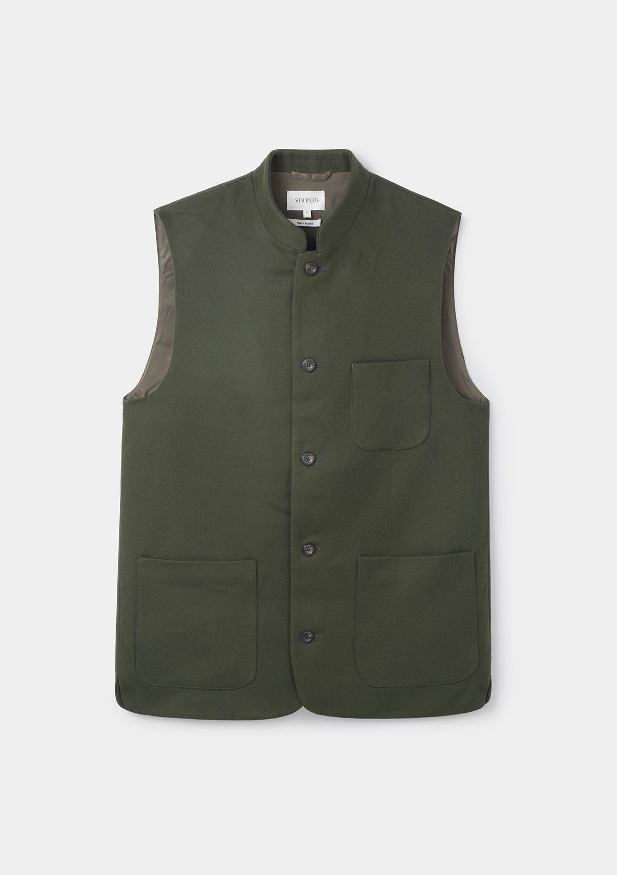 Olive Wool Nehru Waistcoat, Nehru Waistcoat - SIRPLUS