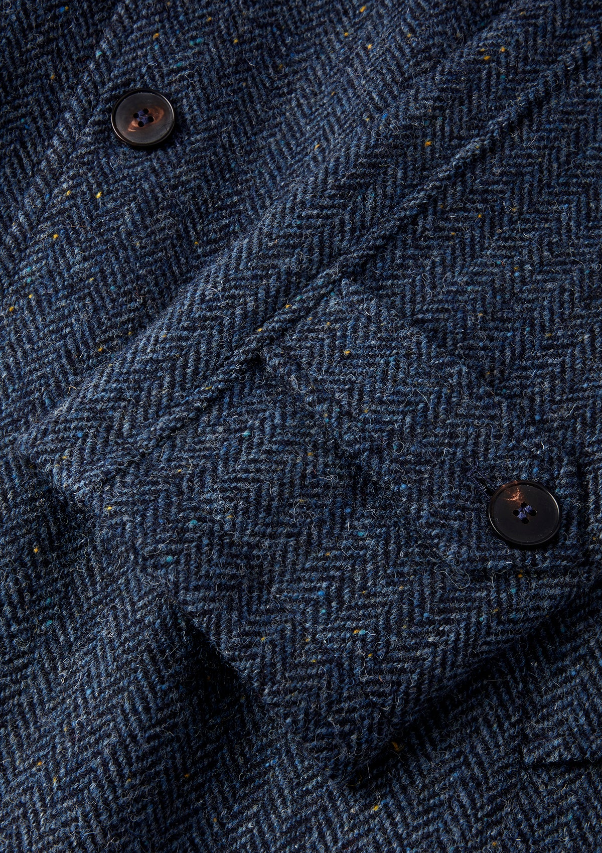 Slate Blue Herringbone Harris Tweed Overcoat, Coat - SIRPLUS