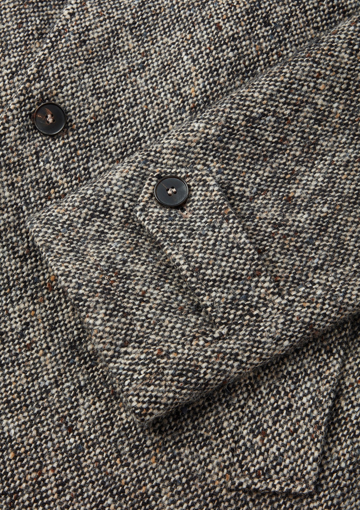Oat & Black Donegal Tweed Overcoat, Coat - SIRPLUS