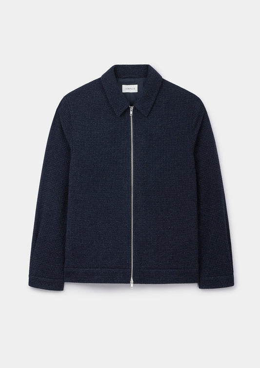 Navy Weave Zip Jacket, Zip Jacket - SIRPLUS