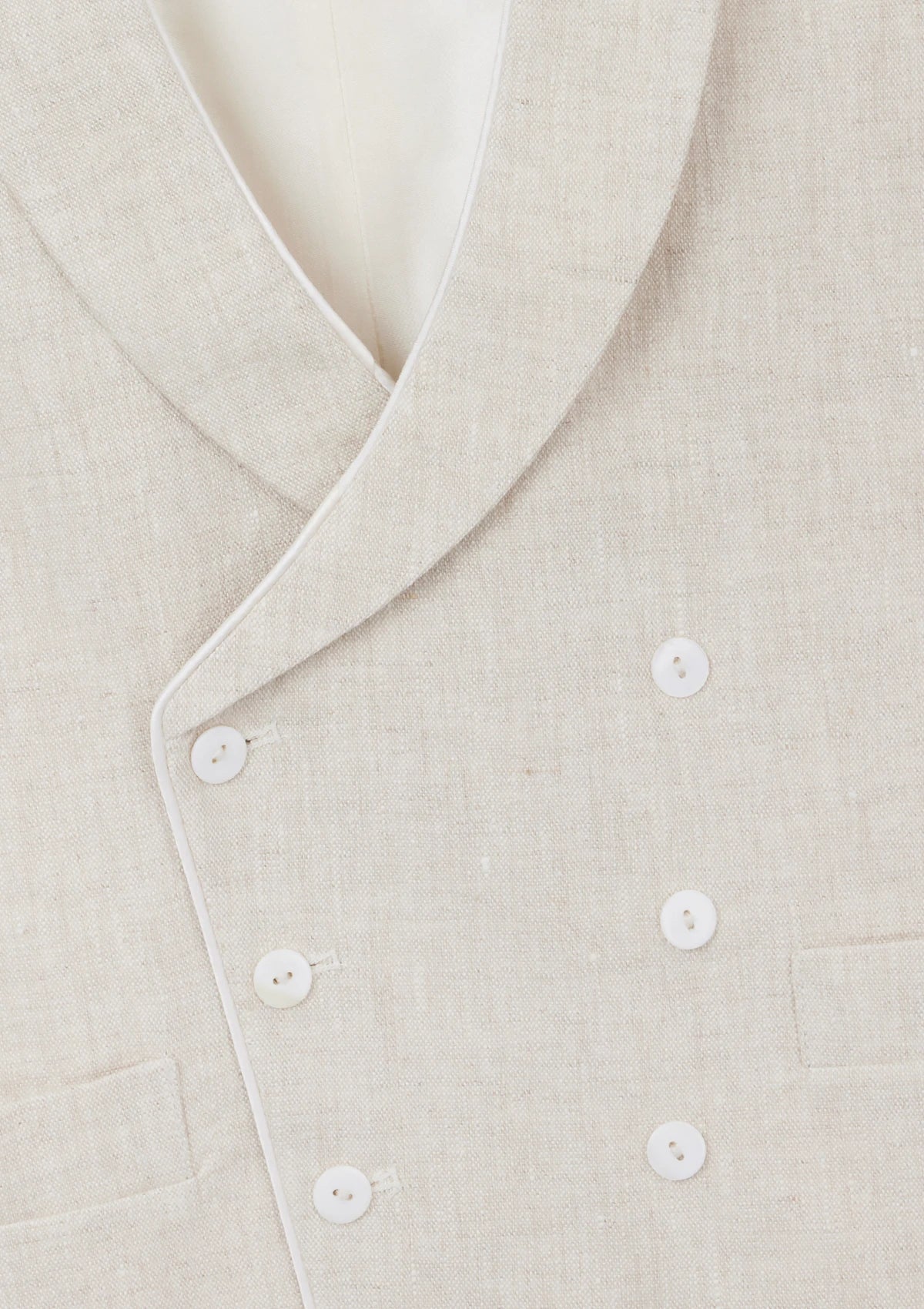 Oatmeal Shawl Lapel Double-Breasted Waistcoat, Double Breasted Waistcoat - SIRPLUS