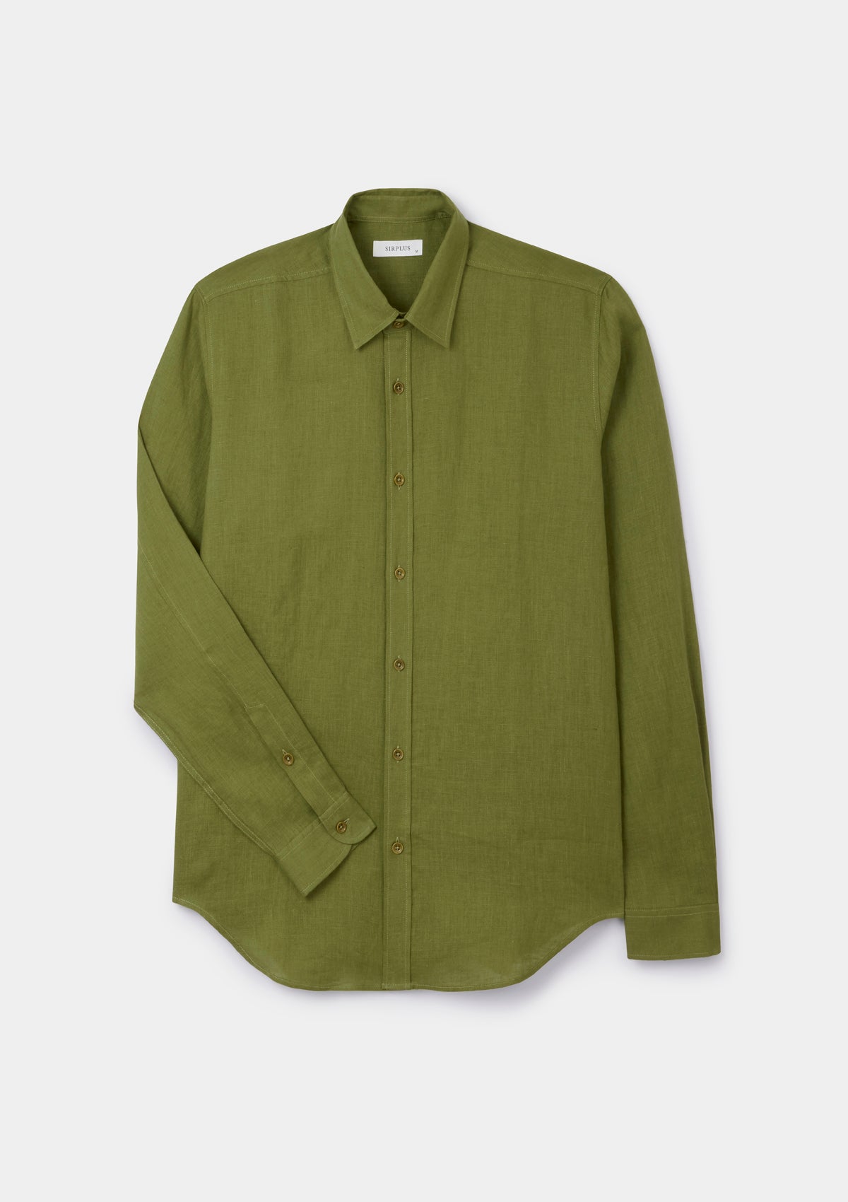 Olive Linen Collared Shirt, Collar Shirt - SIRPLUS