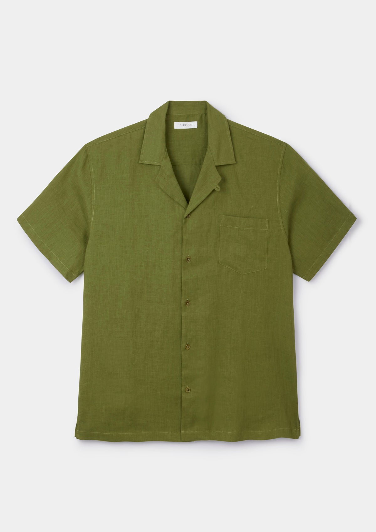 Olive Linen Cuban Shirt, Cuban Shirt - SIRPLUS