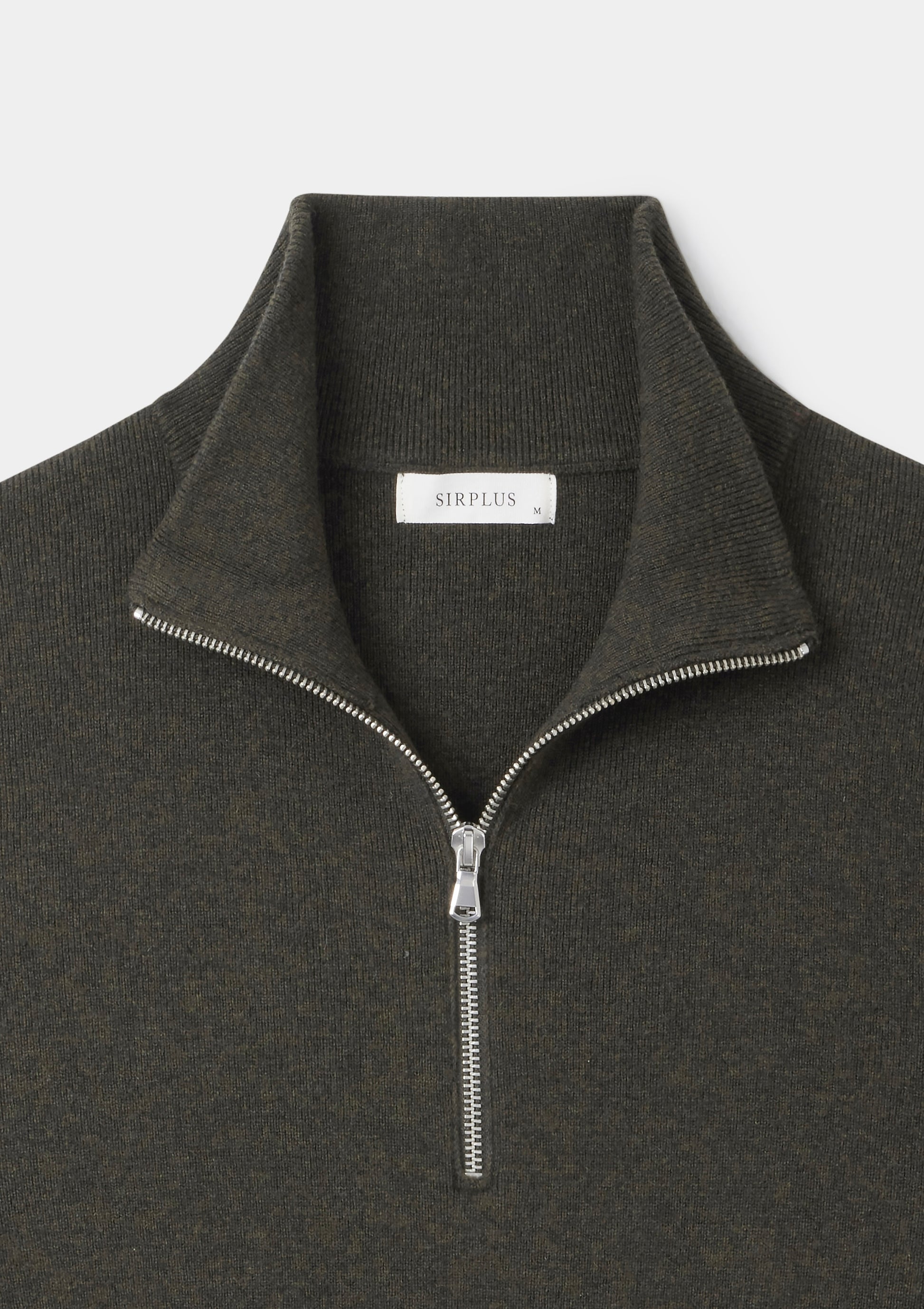 Olive Green Merino Half Zip Jumper, Half Zip Jumper - SIRPLUS