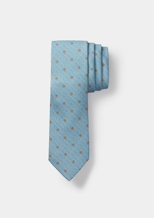 Pale Blue Daisy Silk Tie, Tie - SIRPLUS