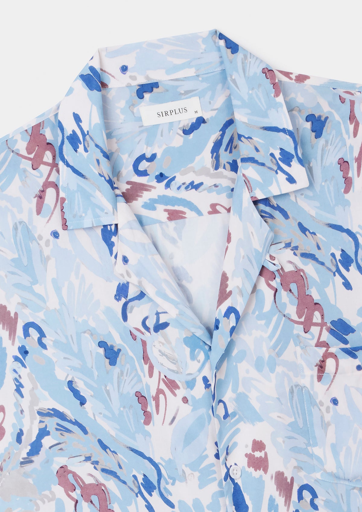 Pale Blue Expressionist Ecovero™ Cuban Shirt, Cuban Shirt - SIRPLUS