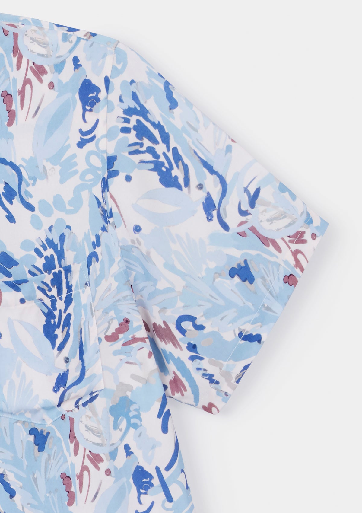 Pale Blue Expressionist Ecovero™ Cuban Shirt, Cuban Shirt - SIRPLUS