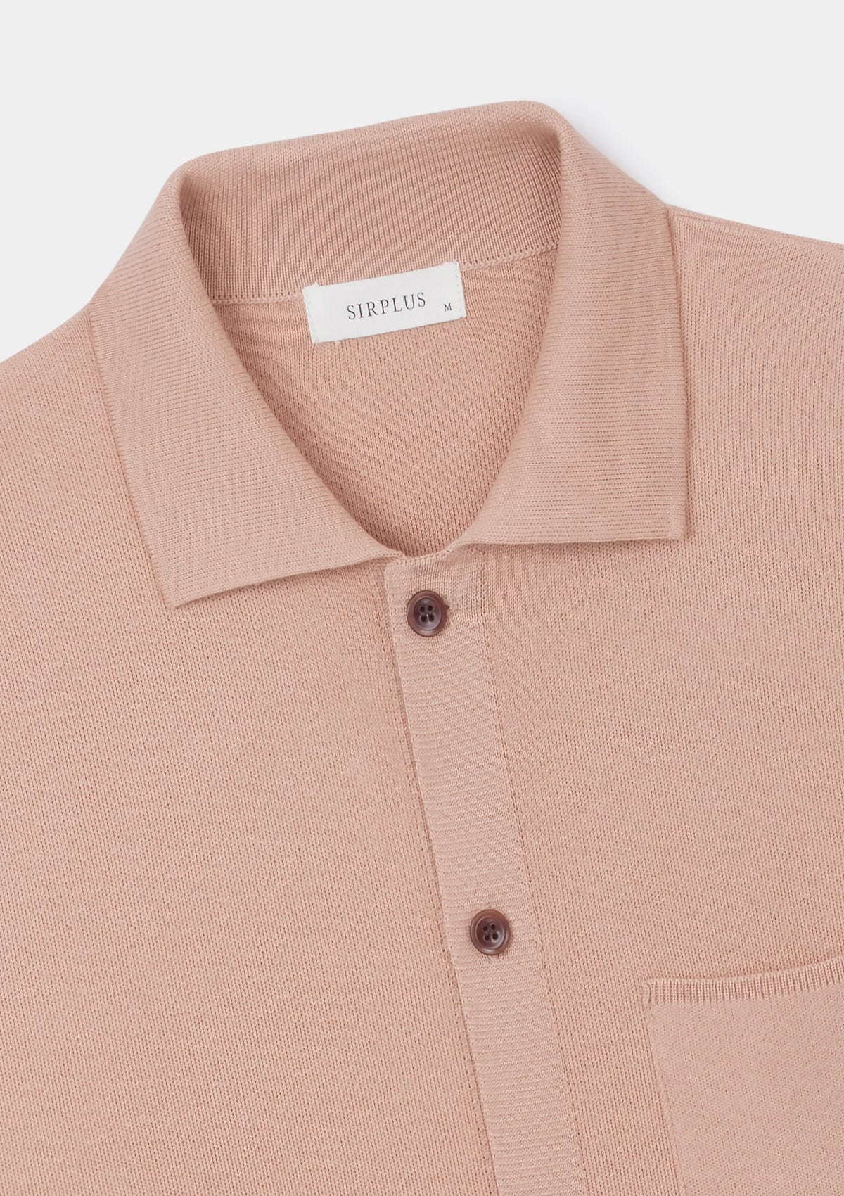 Peach Pink Cotton Knit Polo, Polo Shirt - SIRPLUS