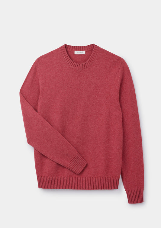 Raspberry Lambswool Crew Neck Jumper