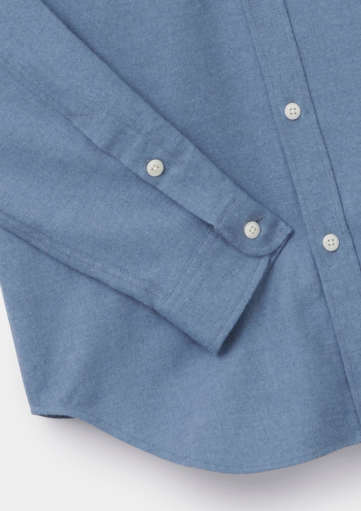 Washed Blue Brushed Cotton Shirt, Collar Shirt - SIRPLUS