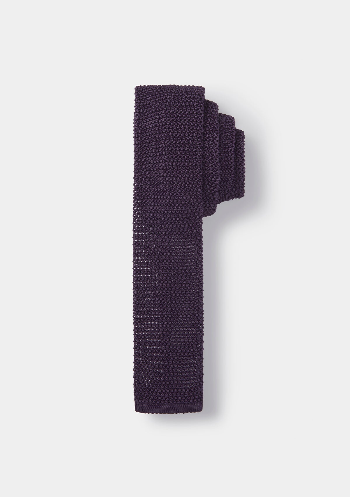 Aubergine Silk Knitted Tie, Tie - SIRPLUS