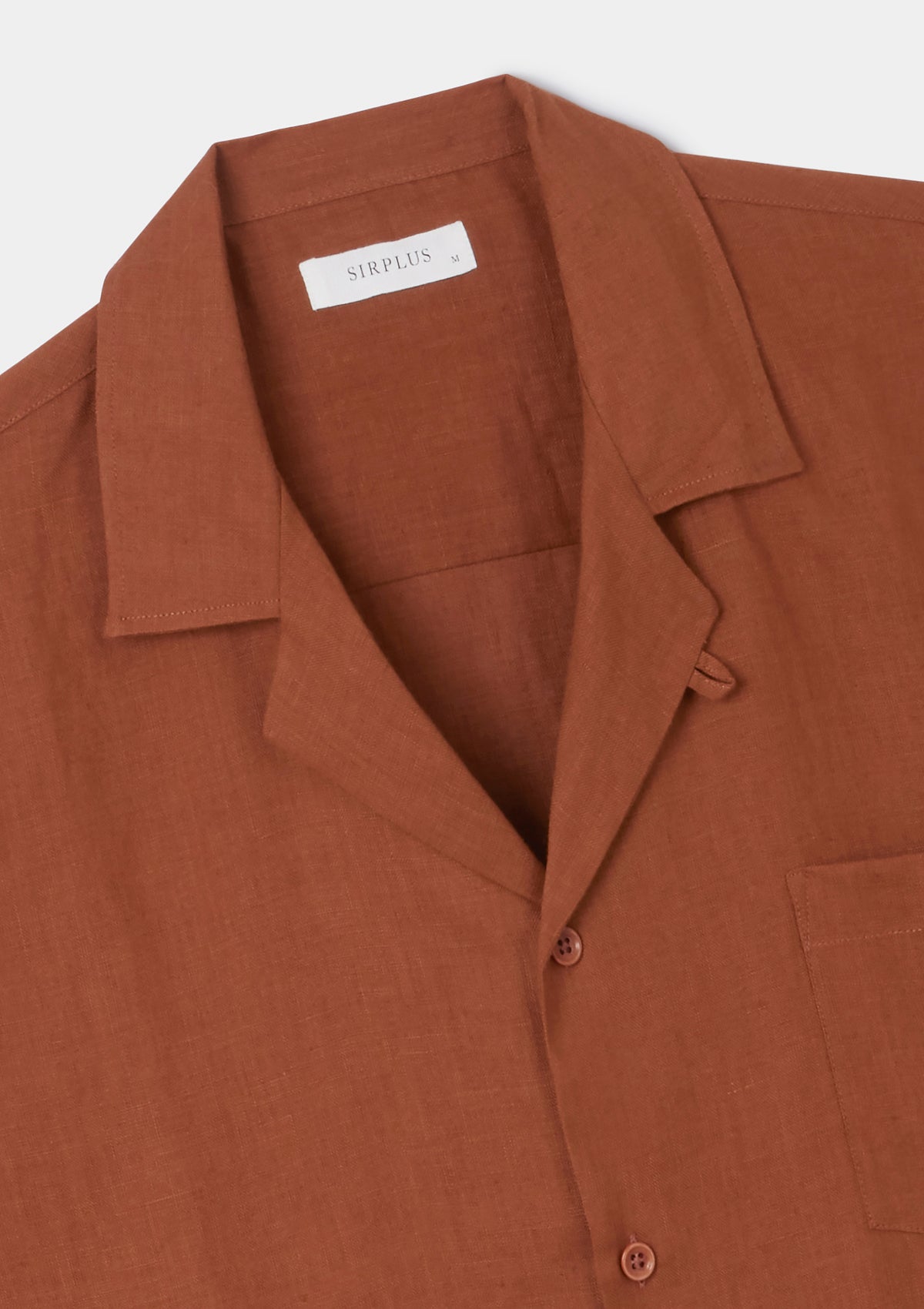 Burnt Terracotta Linen Cuban Shirt, Cuban Shirt - SIRPLUS