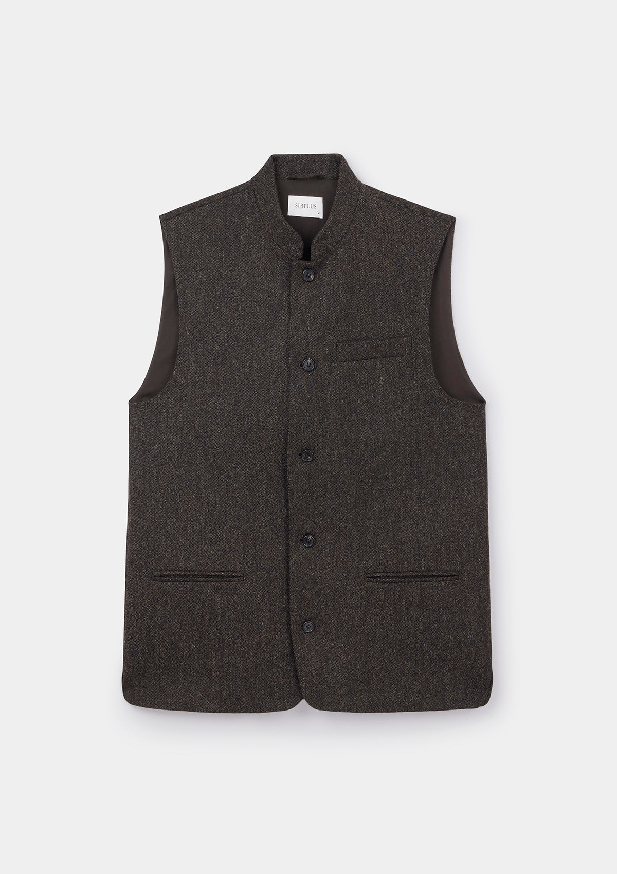Deep Umber Wool Nehru Waistcoat