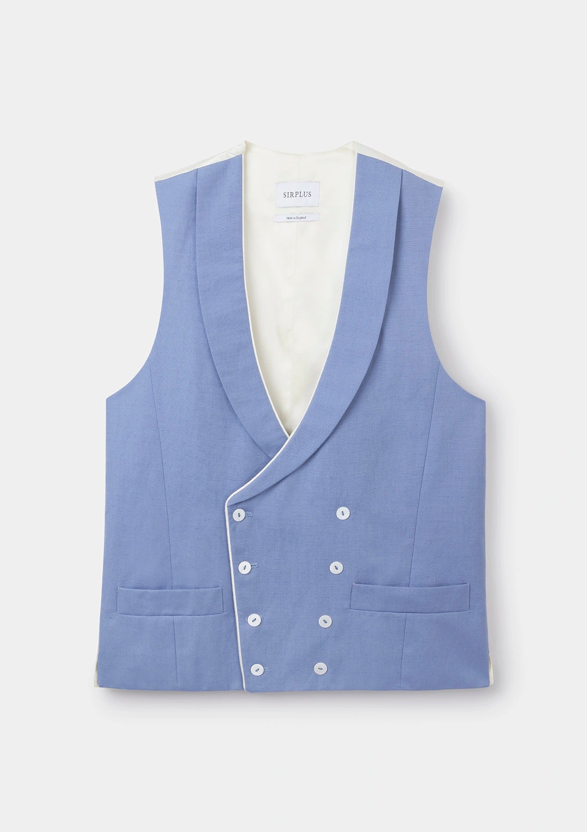 Blue Double Breasted Wedding Waistcoat | Men's Shawl Lapel | SIRPLUS