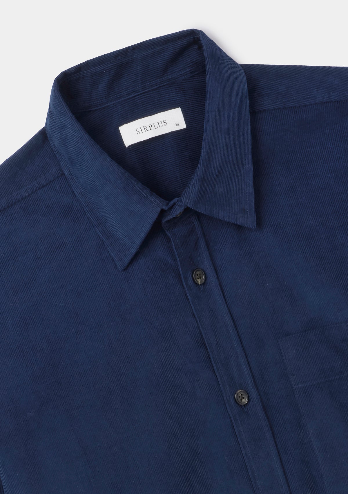 French Navy Needlecord Collared Shirt, Collar Shirt - SIRPLUS