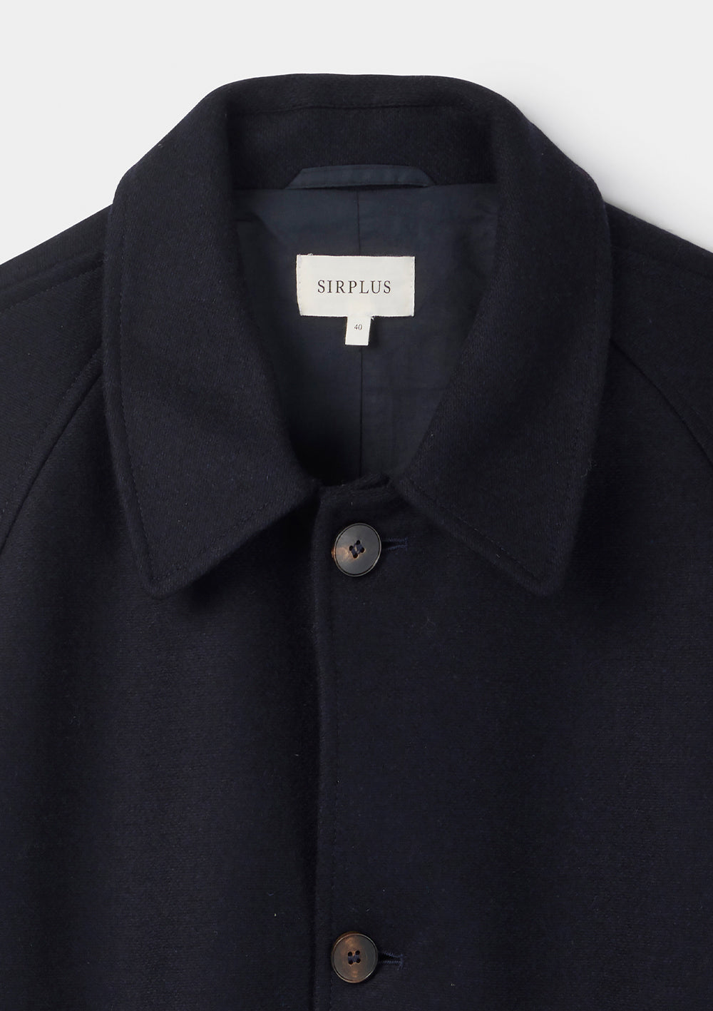 Ink Navy Wool Raglan Overcoat, Coat - SIRPLUS