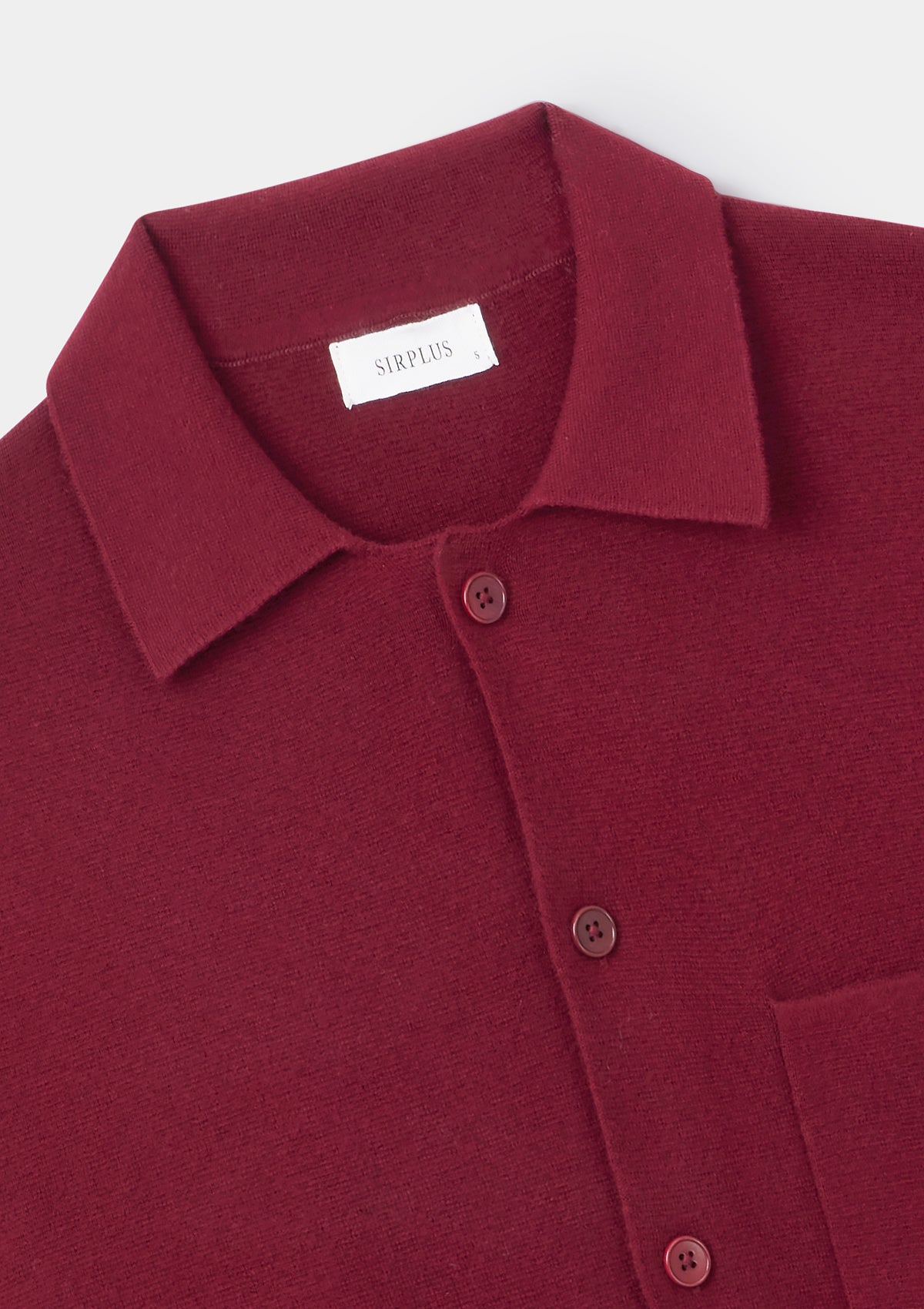 Merlot Merino Knit Polo Shirt, Long-Sleeve Polo Shirt - SIRPLUS