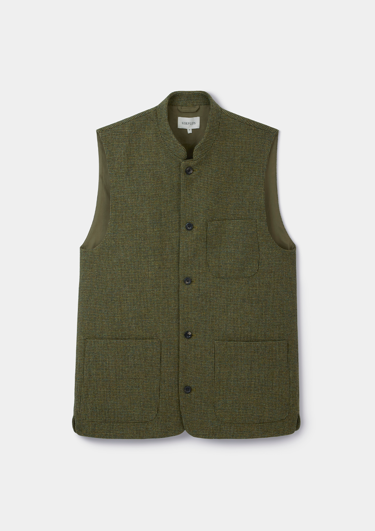 Moss Green Tweed Nehru Waistcoat, Nehru Waistcoat - SIRPLUS