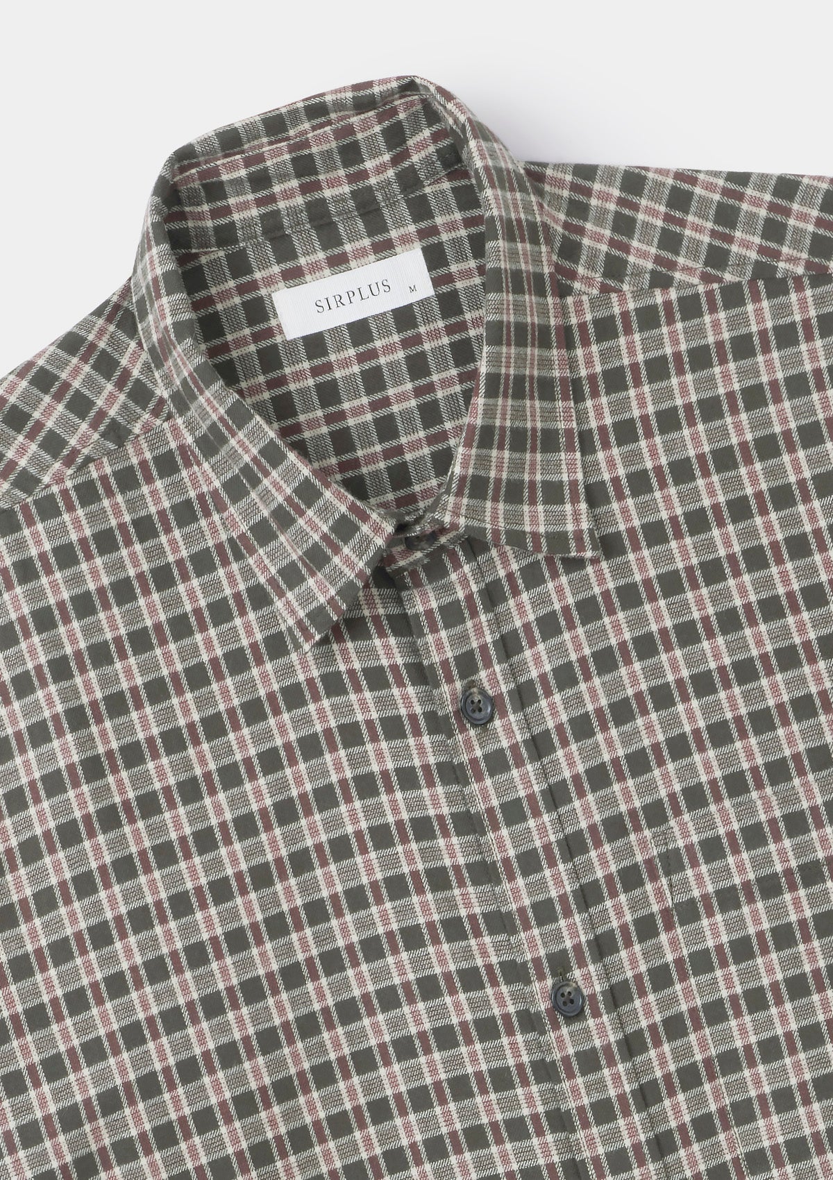 Moss and Maroon Check Flannel Shirt, Collar Shirt - SIRPLUS