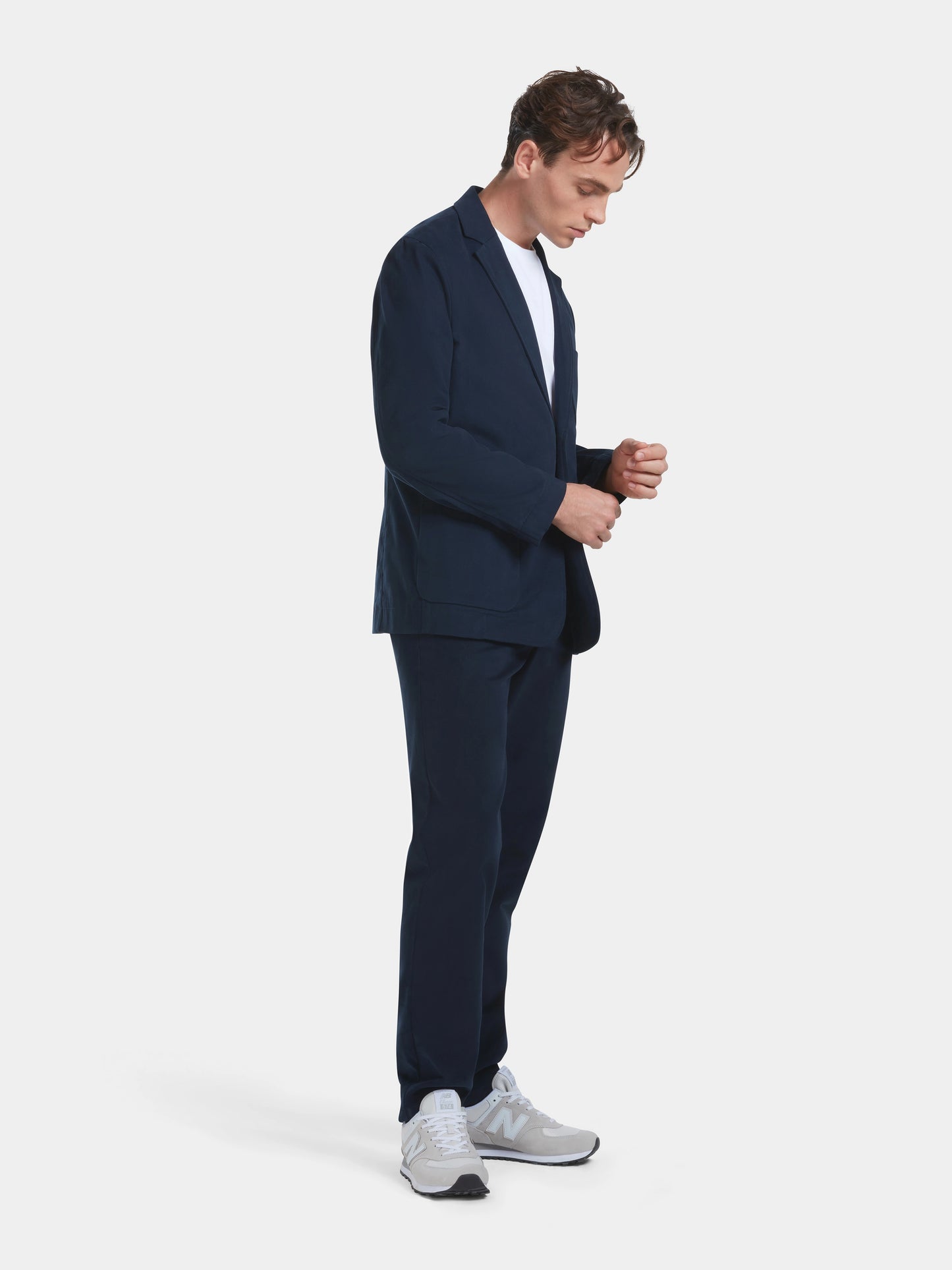 Navy Cotton Twill Blazer, Blazers - SIRPLUS