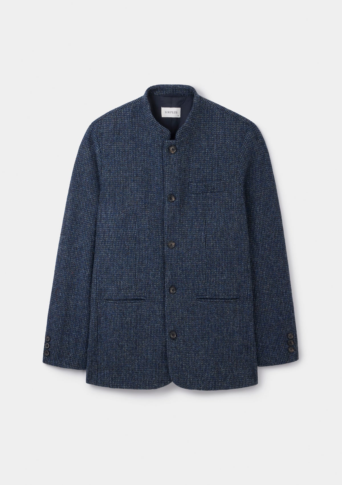 Navy Harris Tweed Nehru Jacket, Nehru Jacket - SIRPLUS