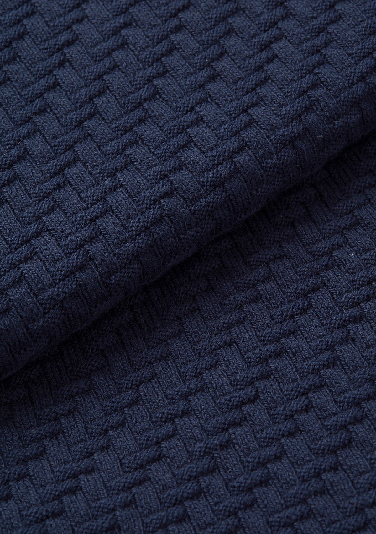Navy Herringbone Knit Polo, Polo Shirts - SIRPLUS