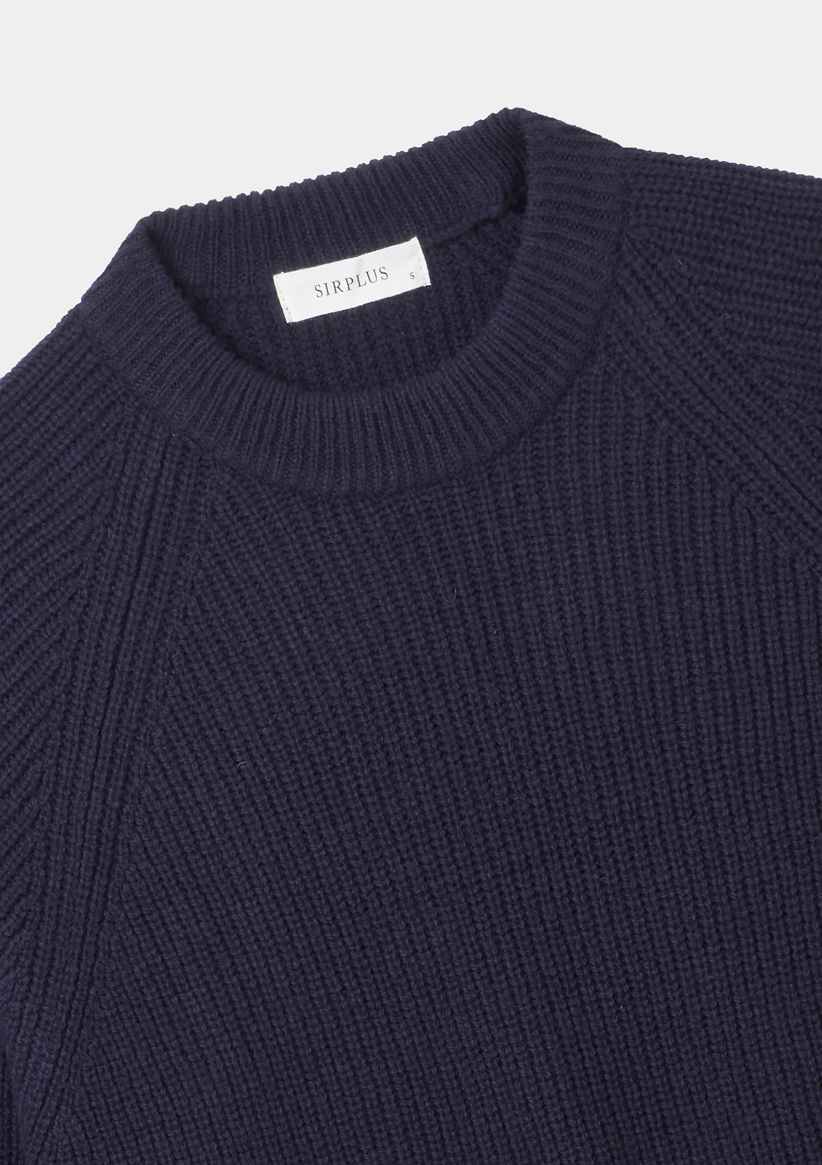 Navy Lambswool Fisherman Jumper, Crew Neck Jumper - SIRPLUS