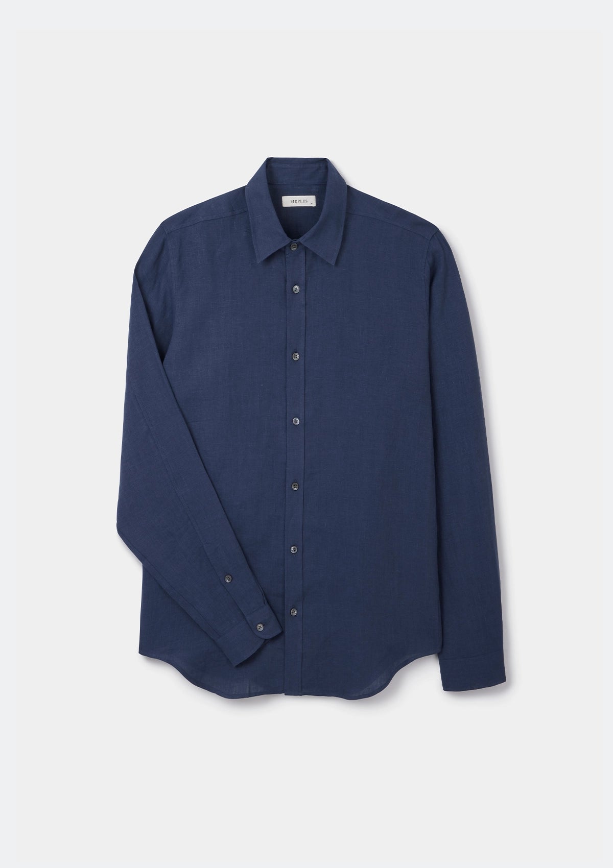 Navy Linen Collared Shirt, Collar Shirt - SIRPLUS