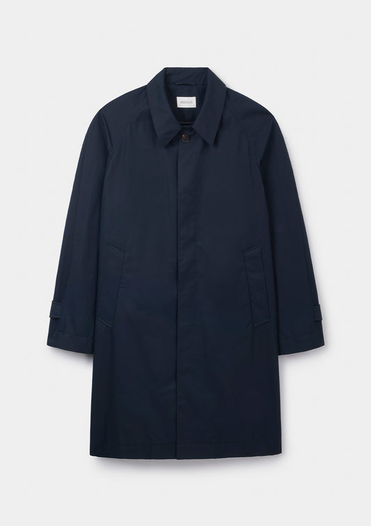 Navy Ventile Cotton Mac, Coat - SIRPLUS