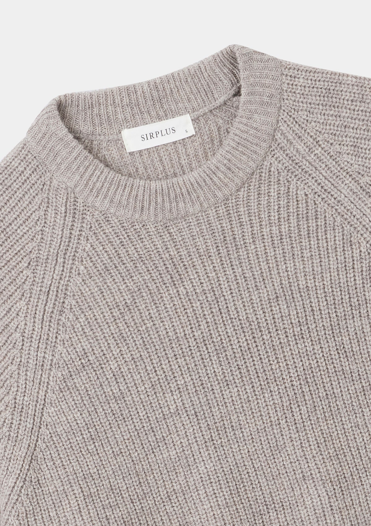 Oat Lambswool Fisherman Jumper, Crew Neck Jumper - SIRPLUS