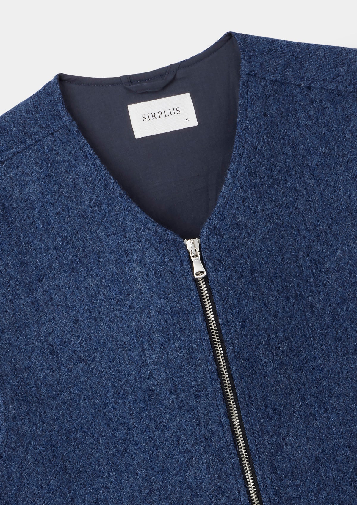 Blue Brushed Herringbone Wool Gilet