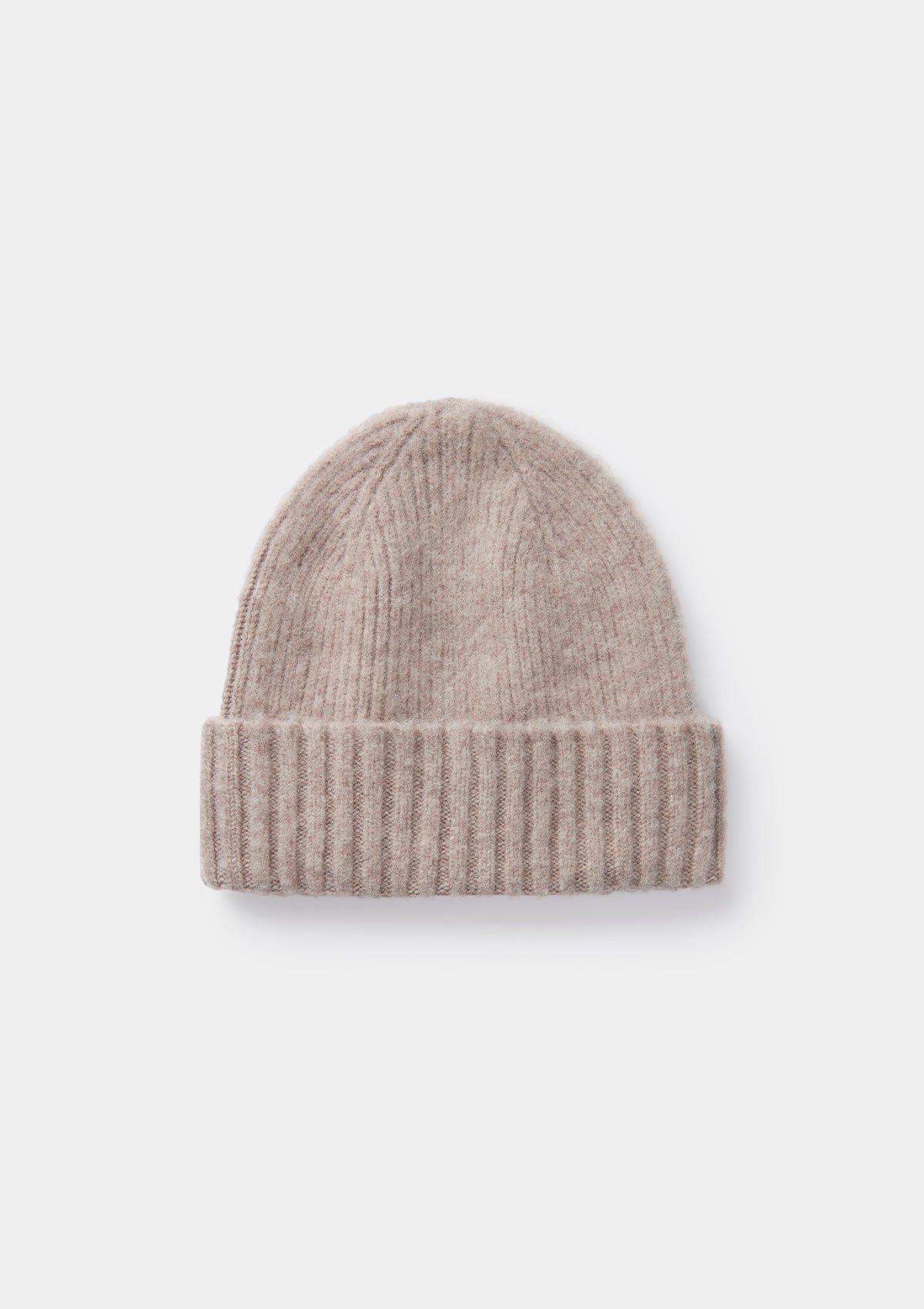 Oat Lambswool Ribbed Beanie, Hat - SIRPLUS
