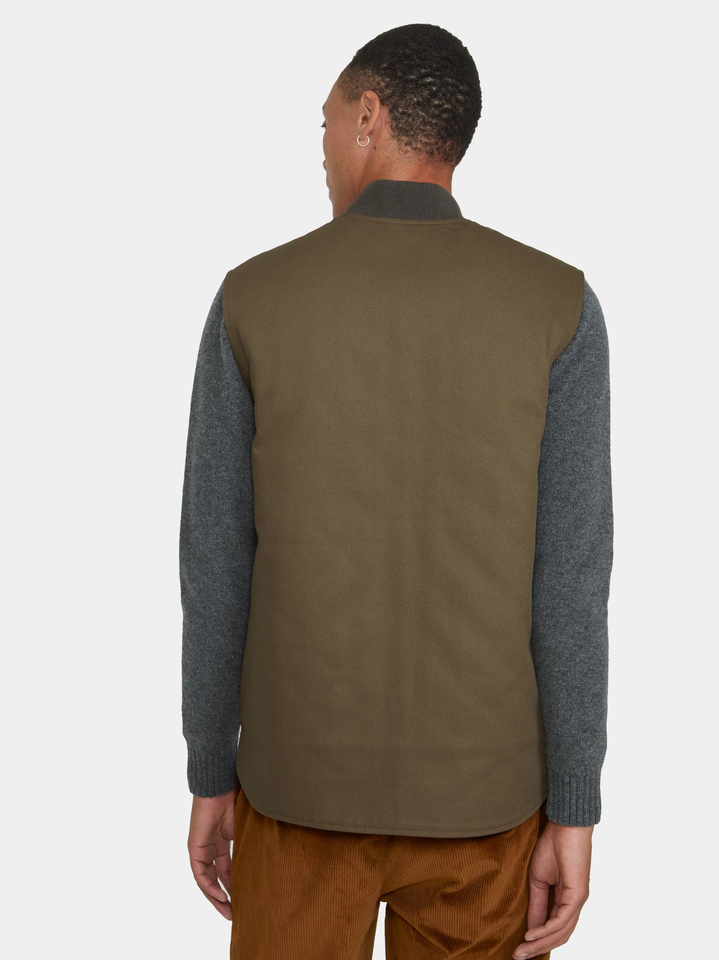 Olive Cotton Twill Gilet, Gilets - SIRPLUS