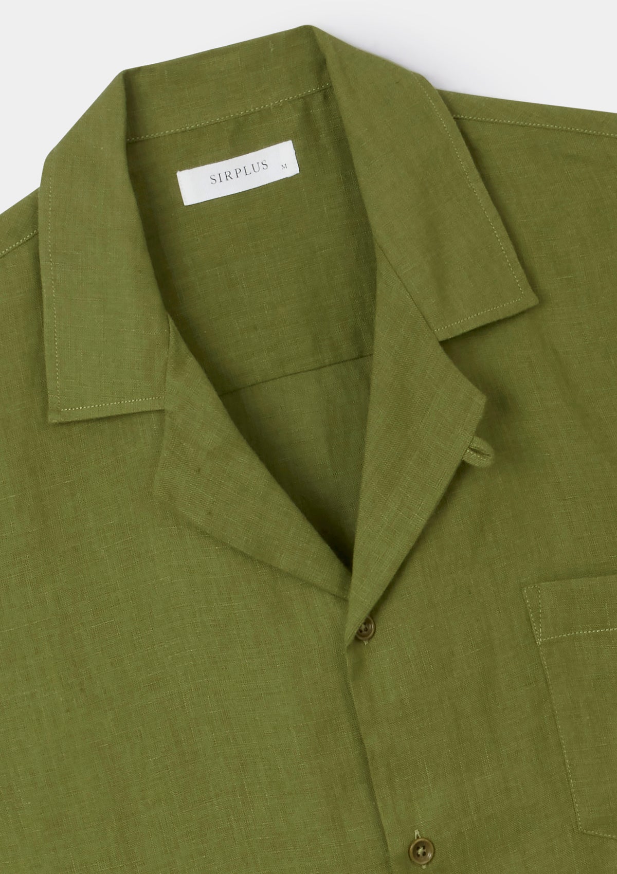 Olive Linen Cuban Shirt, Cuban Shirt - SIRPLUS