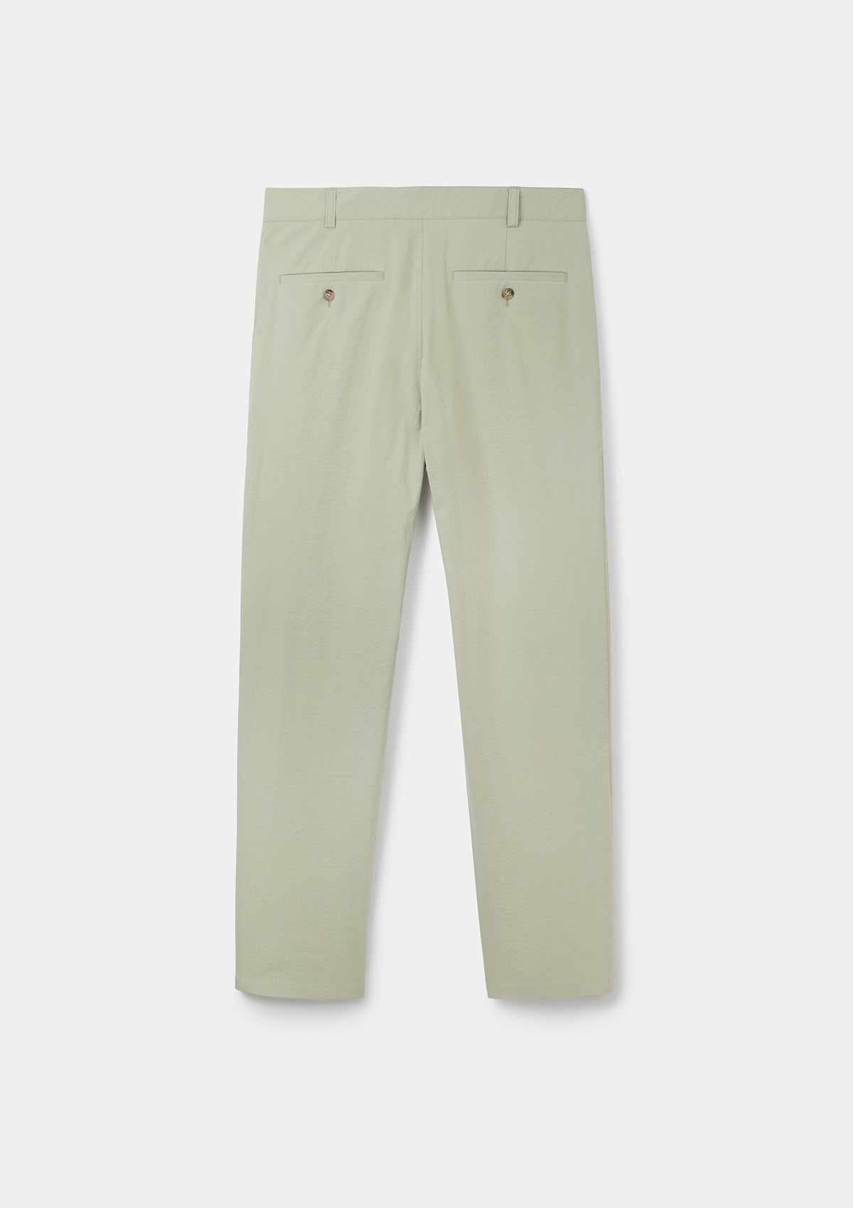 Sage Seersucker Cotton Chinos, Casual Trousers - SIRPLUS