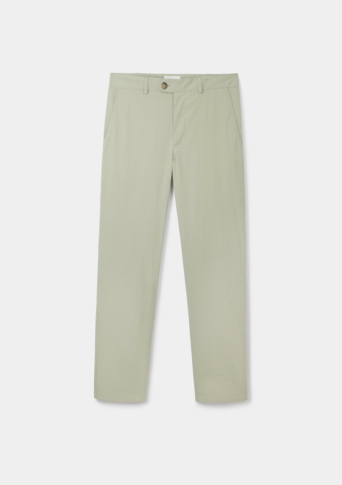 Sage Seersucker Cotton Chinos, Casual Trousers - SIRPLUS