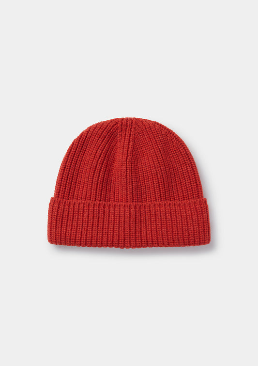 Tomato Red Cashmere Beanie, Hat - SIRPLUS