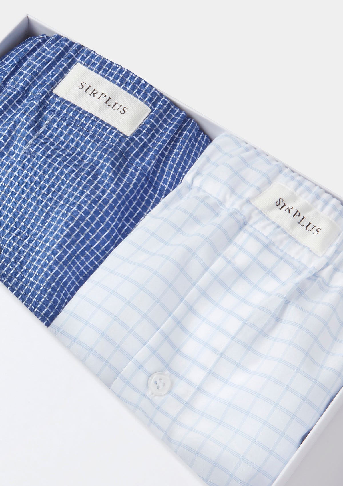 Blue Grid Cotton Boxer Shorts Gift Box, Gift Box - SIRPLUS