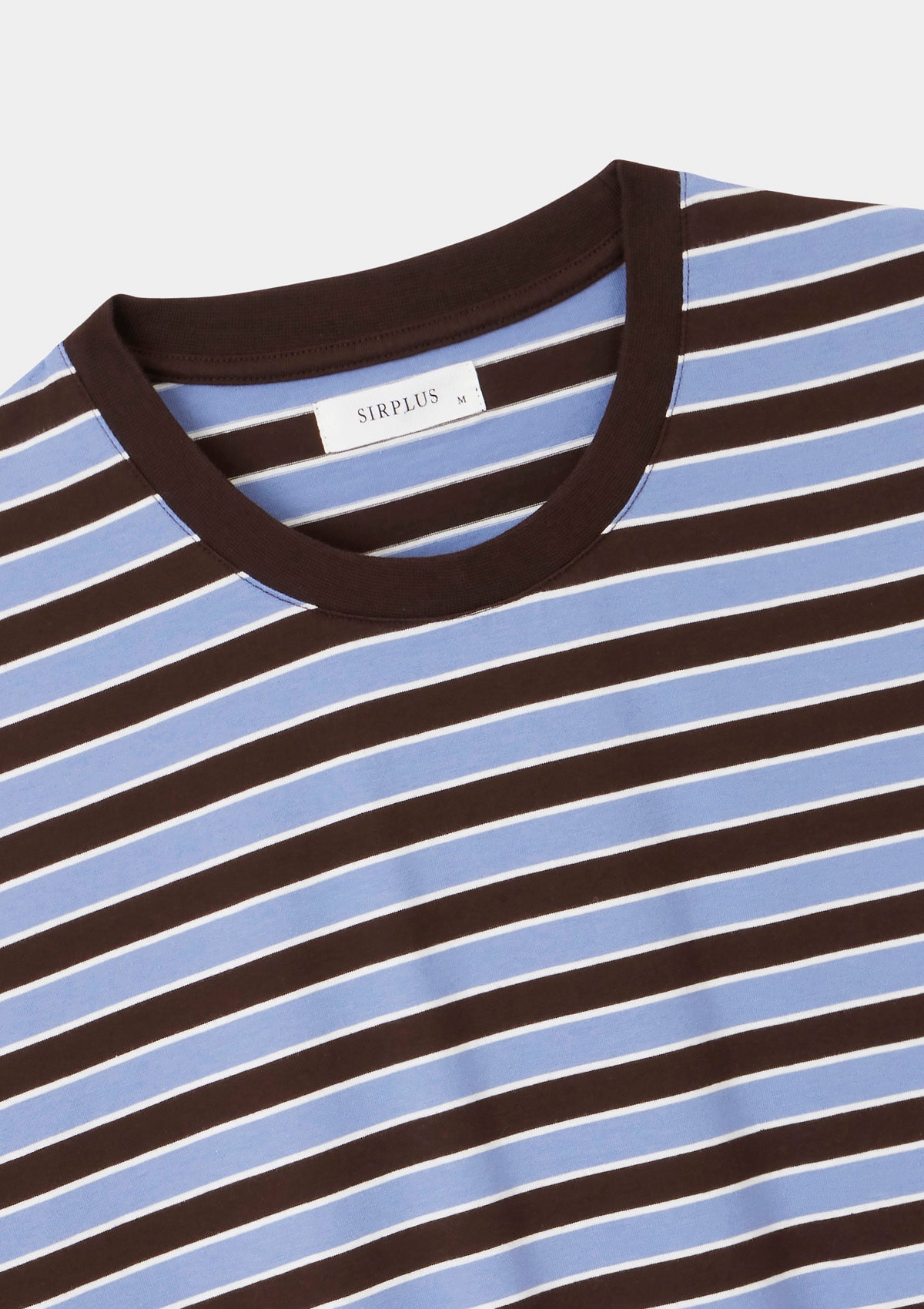 Brown & Blue Stripe Organic Cotton T-shirt, T-Shirt - SIRPLUS