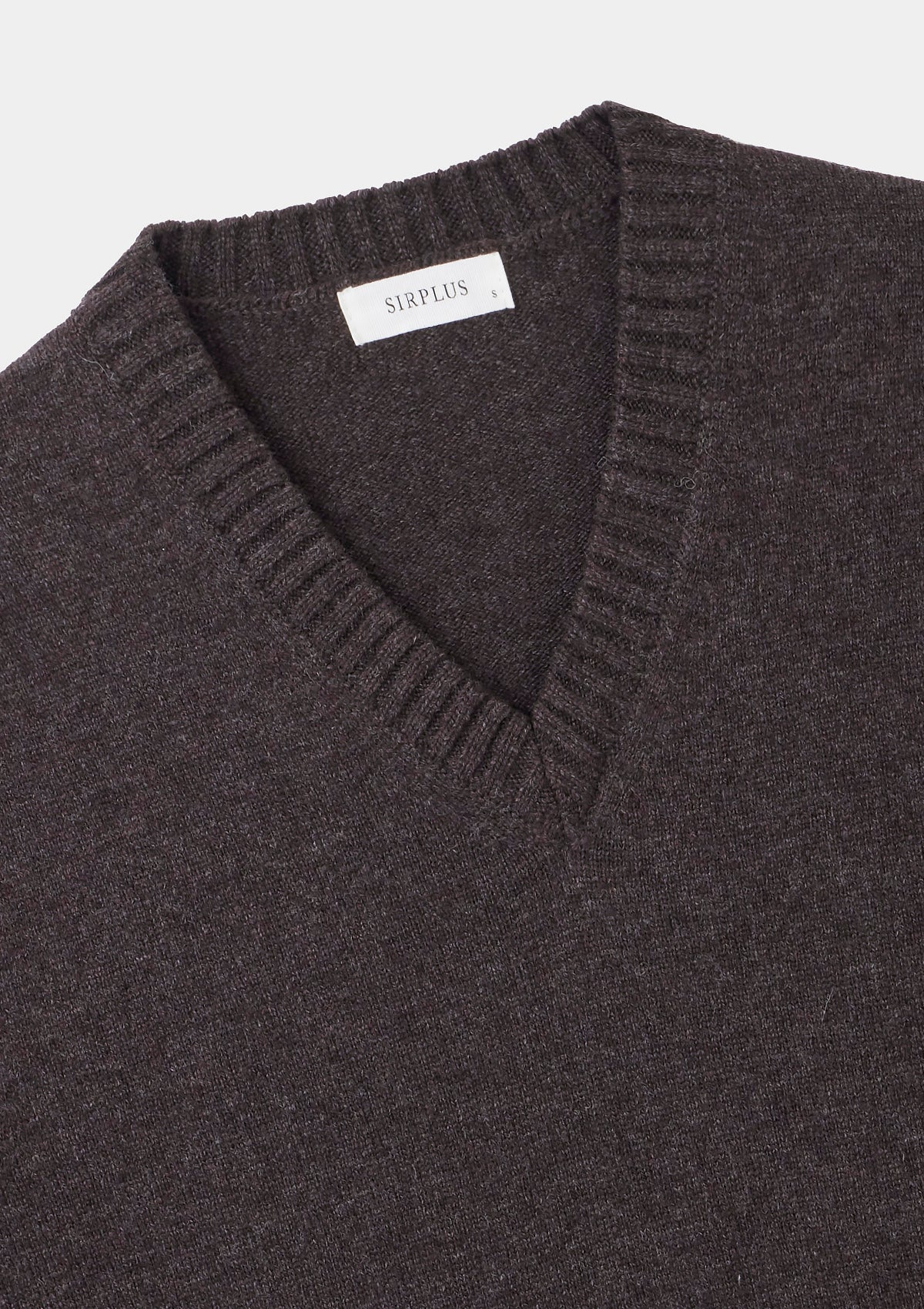 Cocoa Lambswool V-Neck Jumper, V-Neck Jumper - SIRPLUS