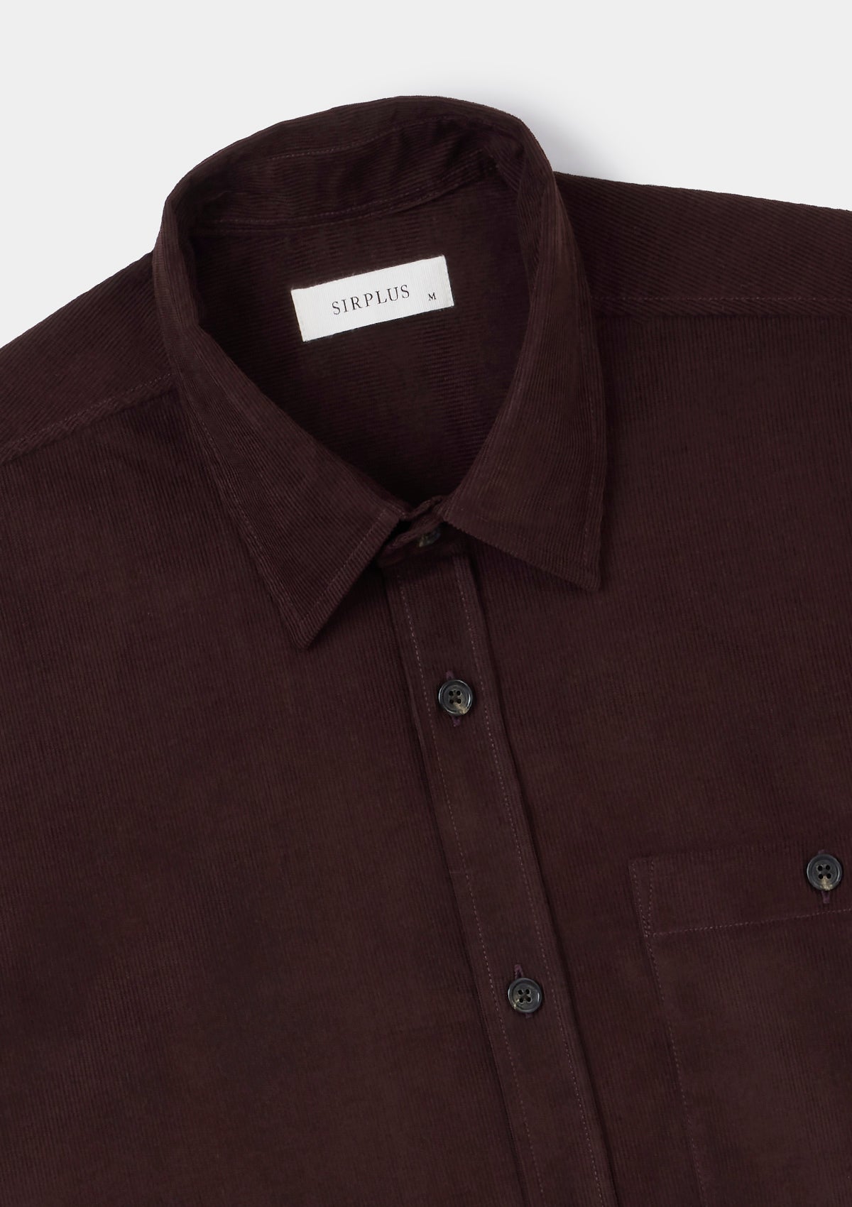 Mahogany Needlecord Collared Shirt, Collar Shirt - SIRPLUS