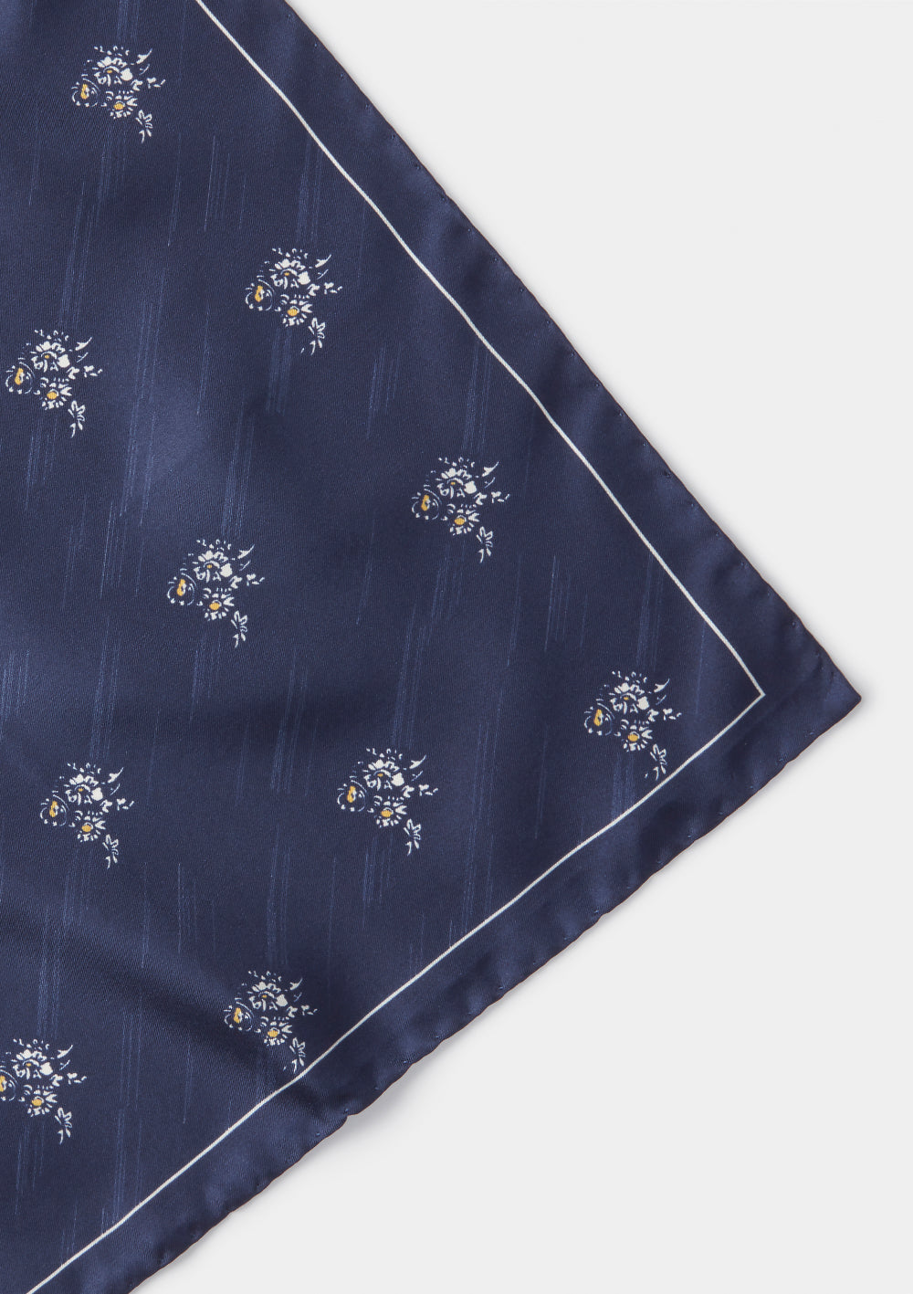 Navy Bouquet Silk Pocket Square, Pocket Square - SIRPLUS