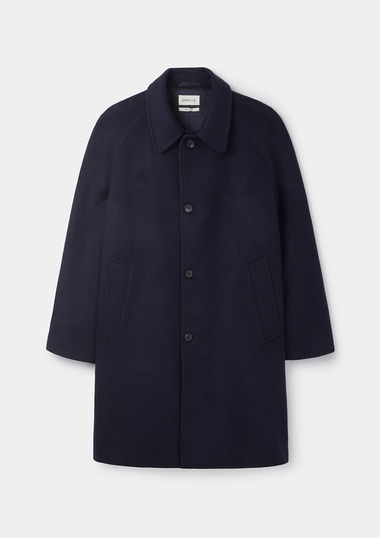 Navy Cashmere Raglan Overcoat, Coat - SIRPLUS